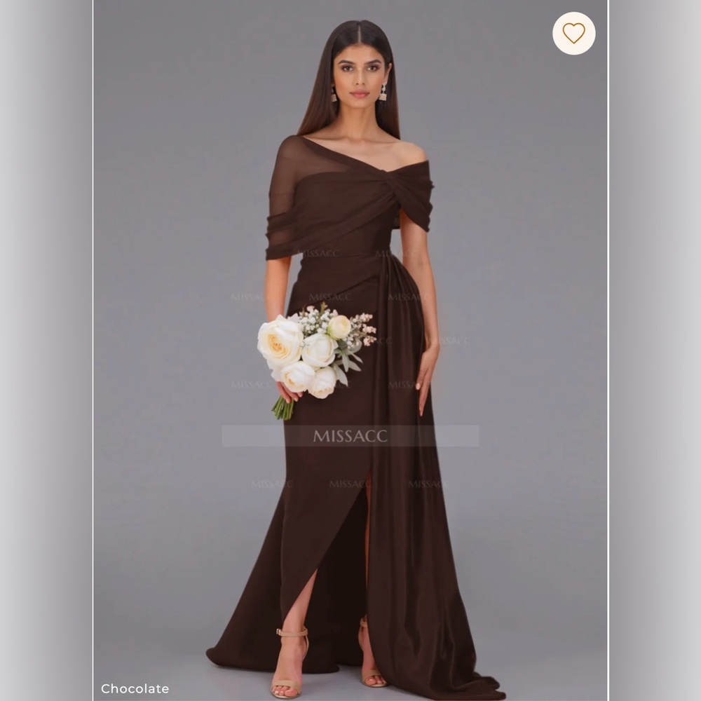 Elegant Brown Off-Shoulder Dress